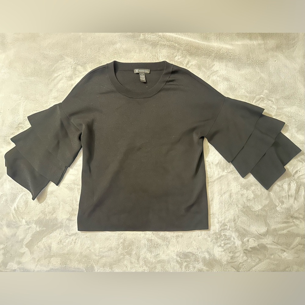 INC International Concepts Black Knit Top